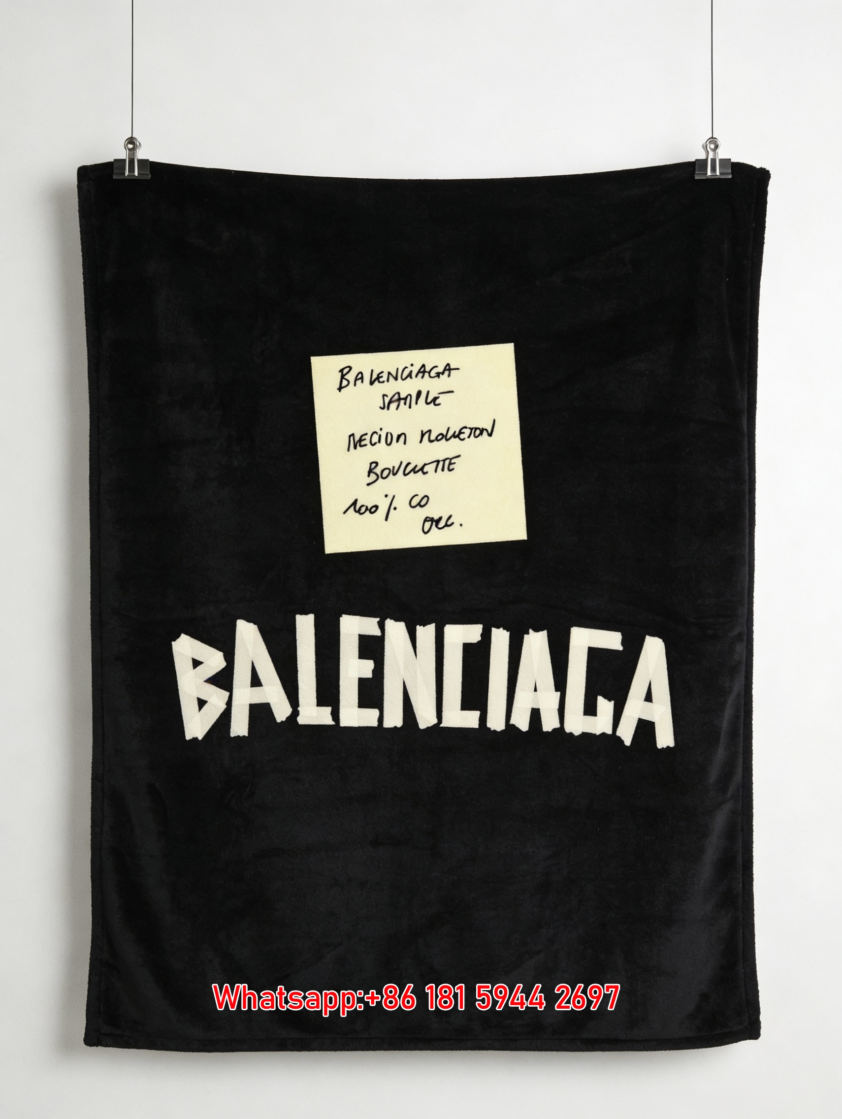 Balenciaga Sticky Note Flannel Sofa Throw Blanket Luxury Brand Cover BA013